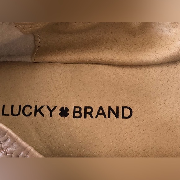 Lucky Brand, Women’s 9, Emmie, Soft Leather, Beige Ballerina Slip Ons, GUC - Picture 5 of 11